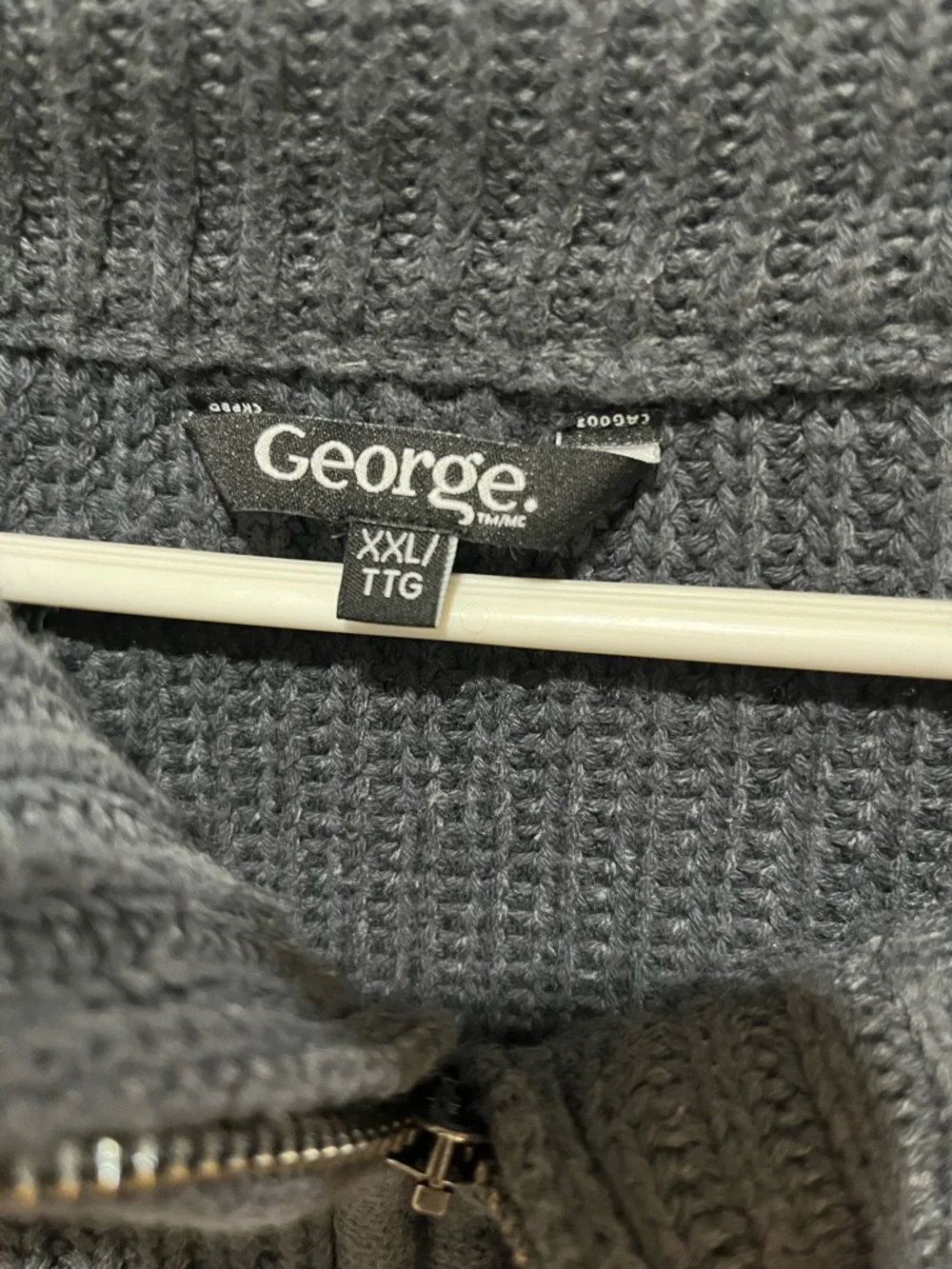 George Black and White Striped Half-Zip Cowl Sweater - Picture 3 of 4